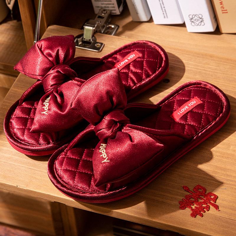 

Красные роскошные свадебные тапочки для невесты - комнатная осенняя пара 38-39