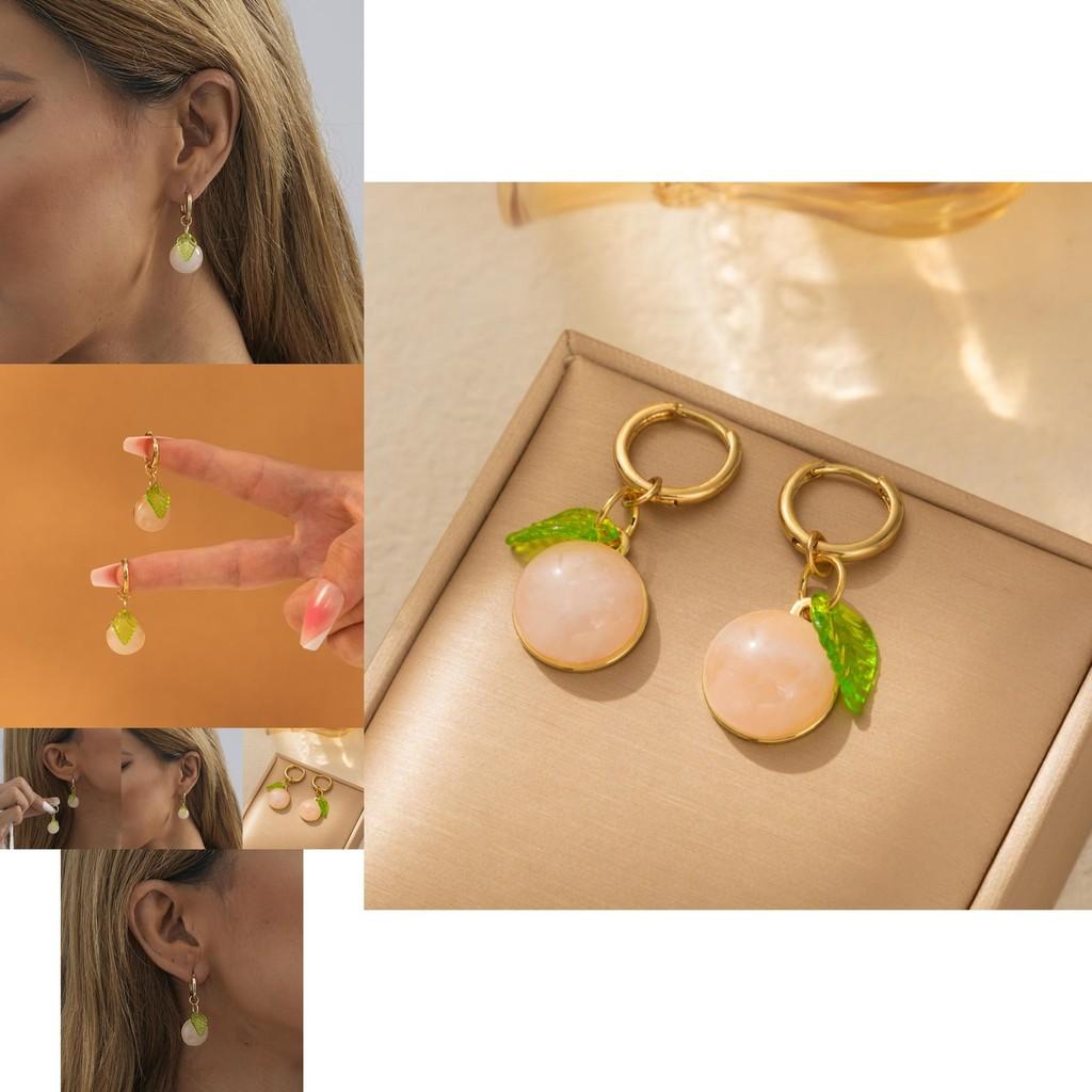 Modische 2023 Damen Rosa Pfirsich Ohrringe Für Street Style Legierung Schmuck