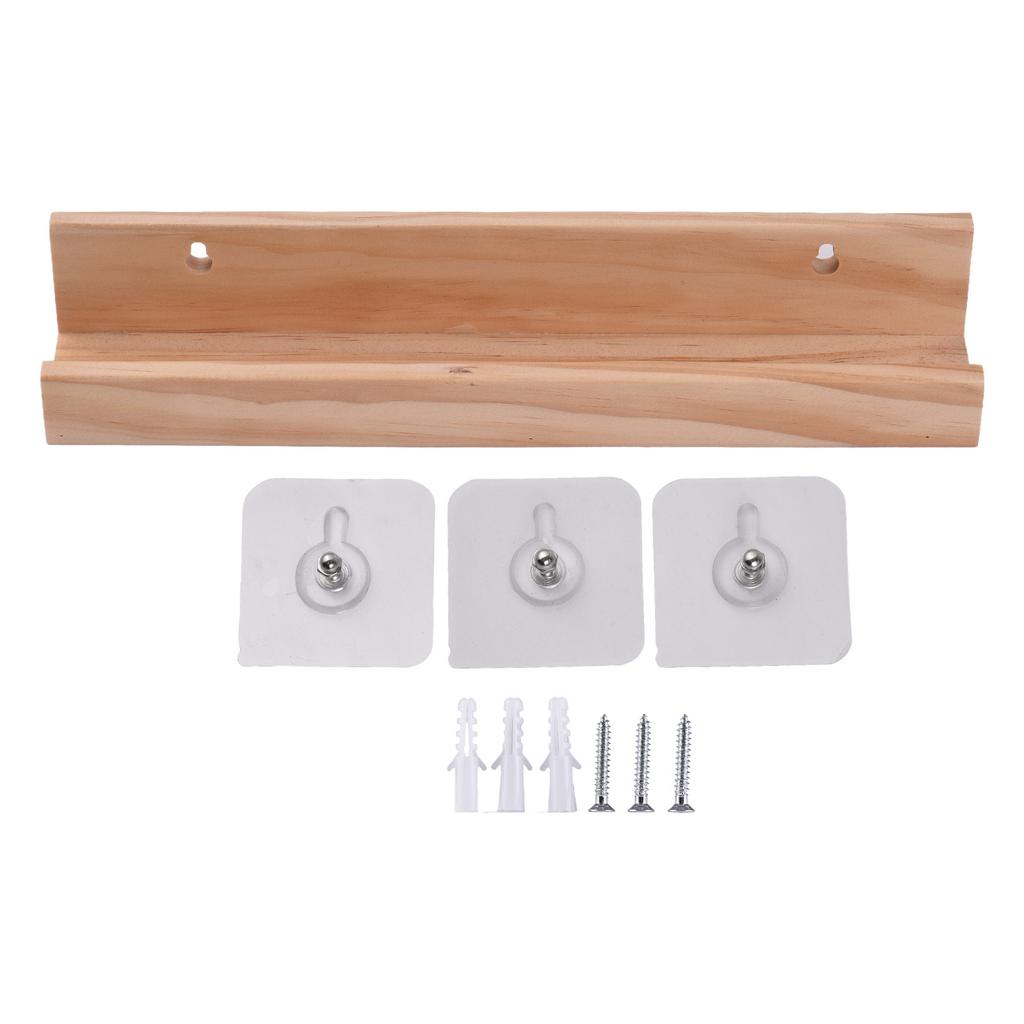 Phonograph Record Holder Pine Wood Wall Mount Storage Rack Phonograph Albums Storage Organizer Book