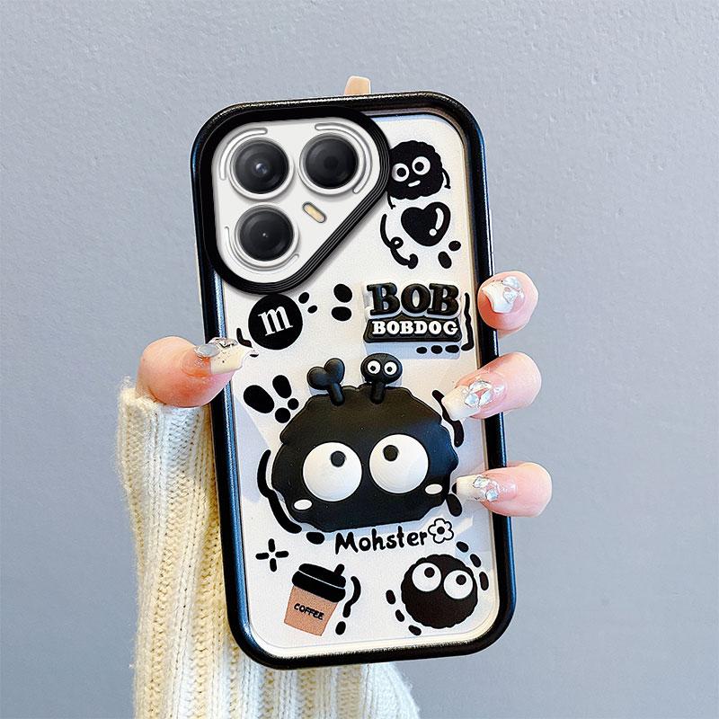 KEYSION Shockproof Case for TECNO Pova 7 Ultra 5G with Lanyard Soft Silicone Cute 3D Cartoon Doll Phone Back Cover for Pova 7 Ultra