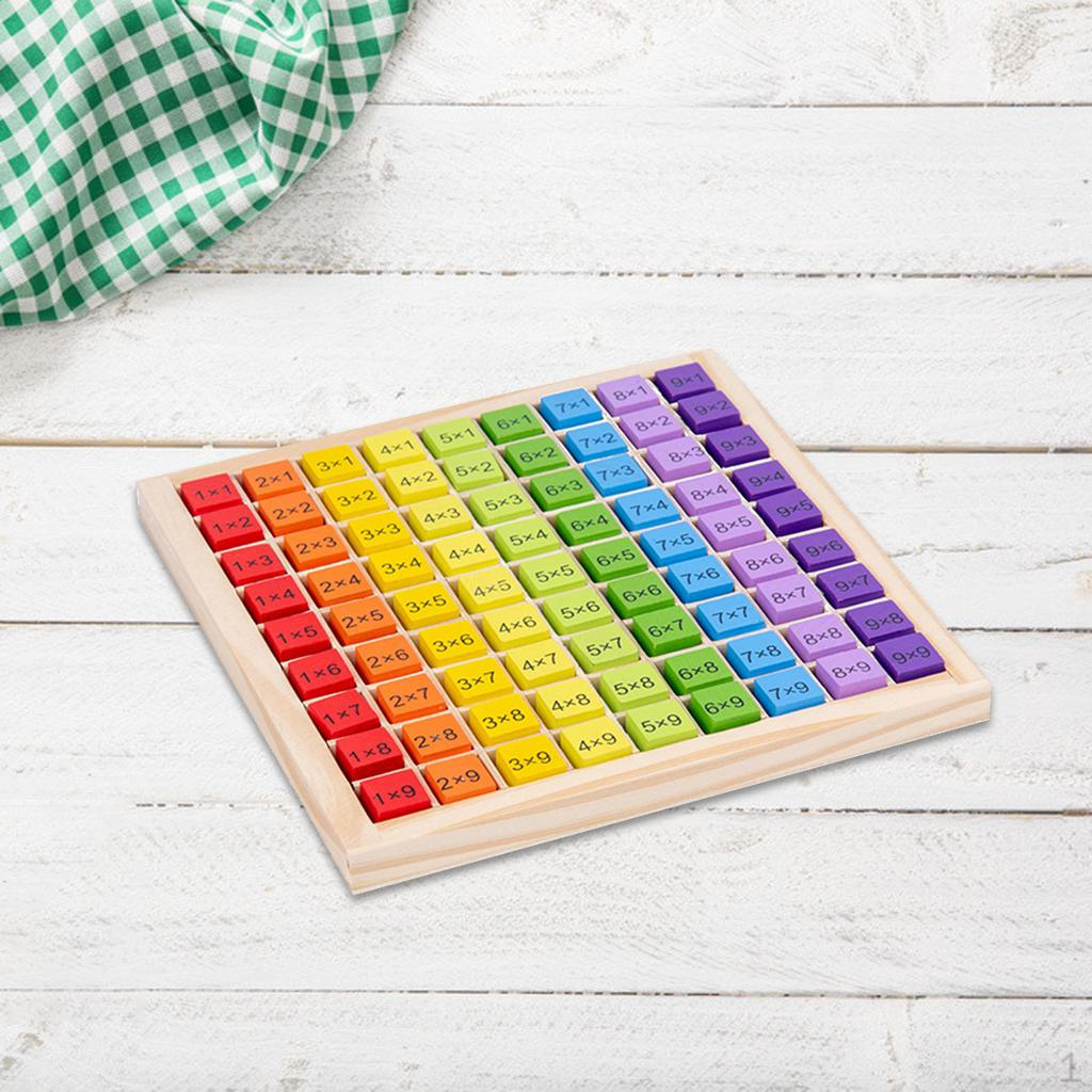

Baby Wooden , Mathematics Educational Toys Multiplication Table Board Game Kids Puzzle 99 Colorful