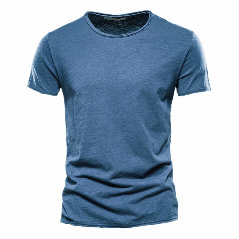 STORN 100% Cotton Men T-shirt V-neck Fashion Design Slim Fit Soild T-shirts Male Tops Tees Short Sleeve T Shirt for Men