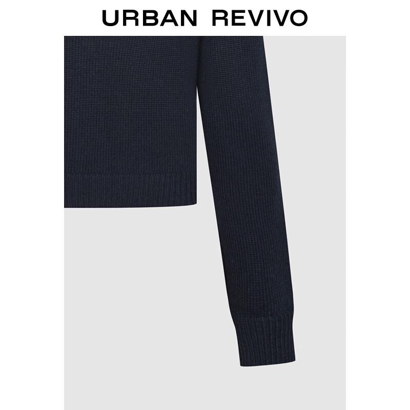 UR 2025 Winter Women's Color-Blocked Ruffle Knit Cardigan