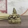 Antique Four-Armed Avalokitesvara Bidhisattva Statue Desk Ornaments Tibetan Patron Saint Figurines Home Decoration Crafts