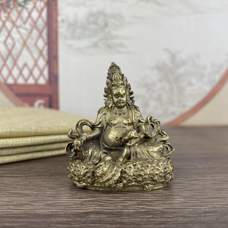 Antique Four-Armed Avalokitesvara Bidhisattva Statue Desk Ornaments Tibetan Patron Saint Figurines Home Decoration Crafts