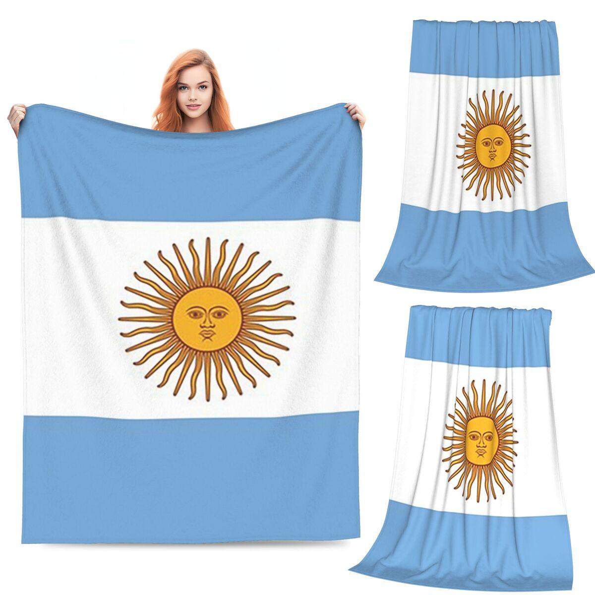 Argentinien Argentinische Nationalflagge Decken Weiche Warme Flanell Überwurfdecke Tagesdecke für Bett Wohnzimmer Picknick Reisen Sofa 80x120cm