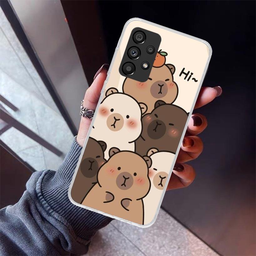 Funny Capybara Cartoon Animal Phone Case For Samsung Galaxy A17 A16 A15 A14 A13 A57 A56 A55 A54 A53 A37 A36 A35 A34 A33 A26 A25