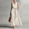 ZANZEA Women Elegant V-Neck Loose Casual Sleeveless Long Dress