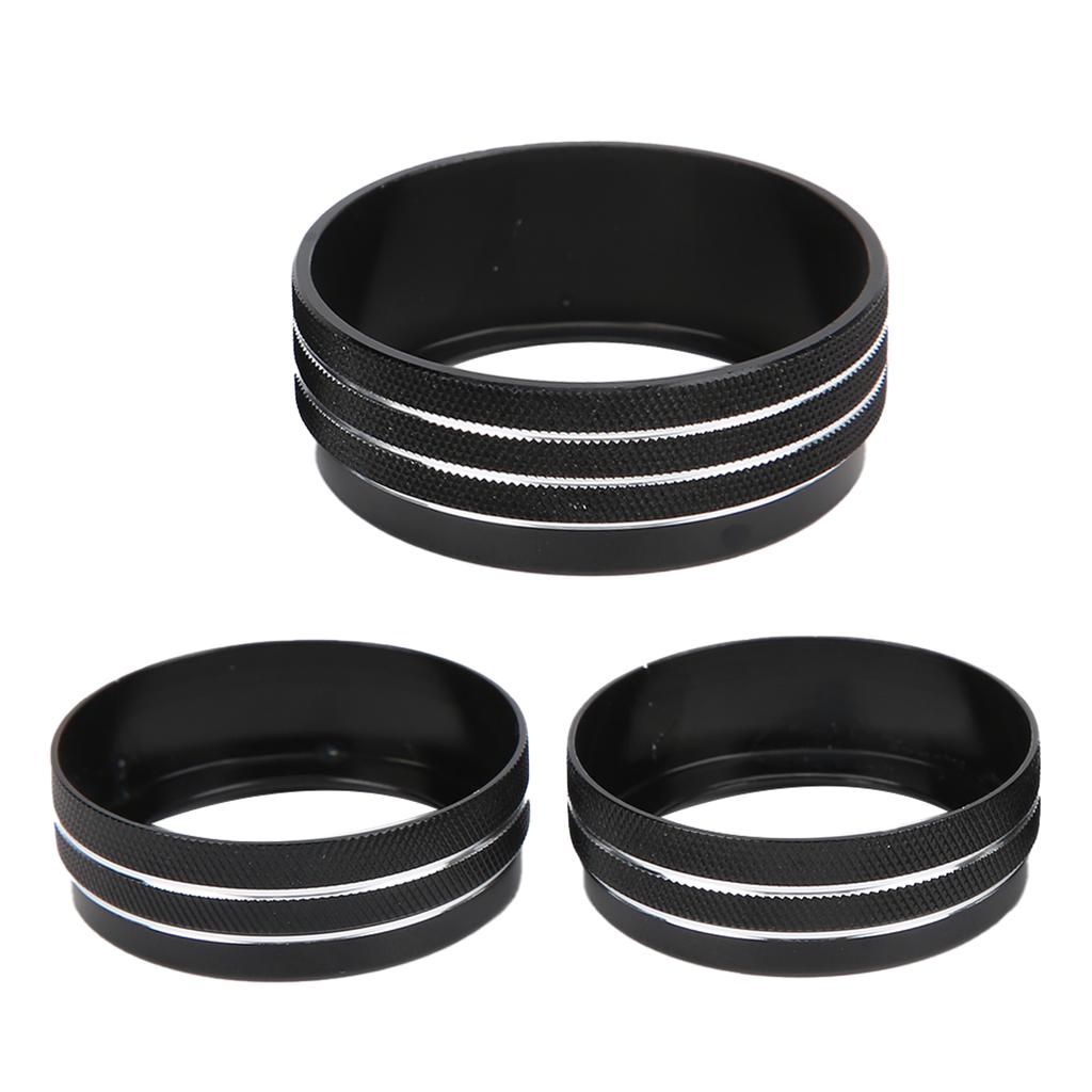 A C Audio Switch Knob Trims Rings Black Replacement for Dodge Charger Challenger 2015 2019