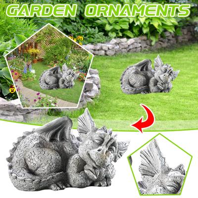 Sběratelská socha zahradního draka 16cm pryskyřičný ornament Venkovní dekorace na dvůr