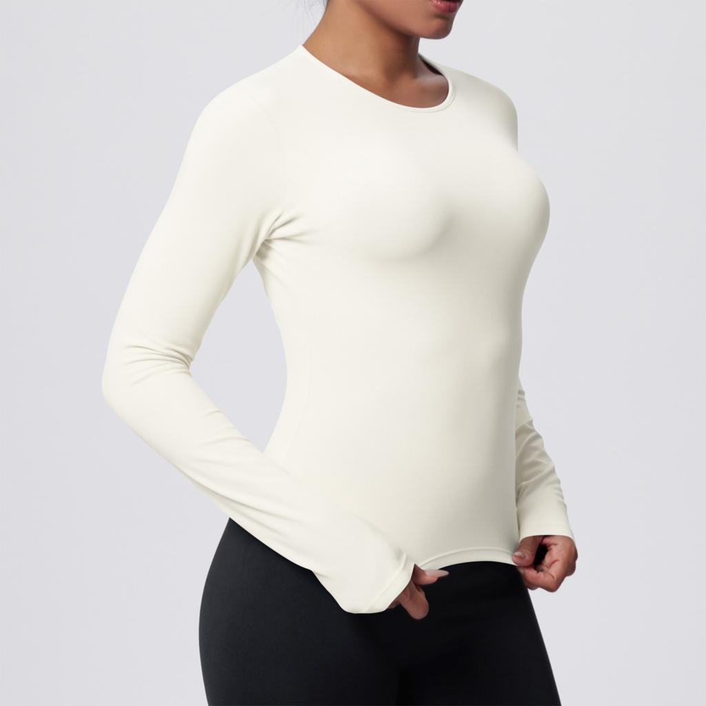 Women's Fashionable Color Slim Fit Long Sleeved Breathable Yoga Suit T-shirt Running Training Fitness Top