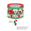 Christmas Series Stretch Bracelet Set, Stackable Colorful Beaded Elastic Bangle, Christmas Tree, Santa Claus, New Year Gift