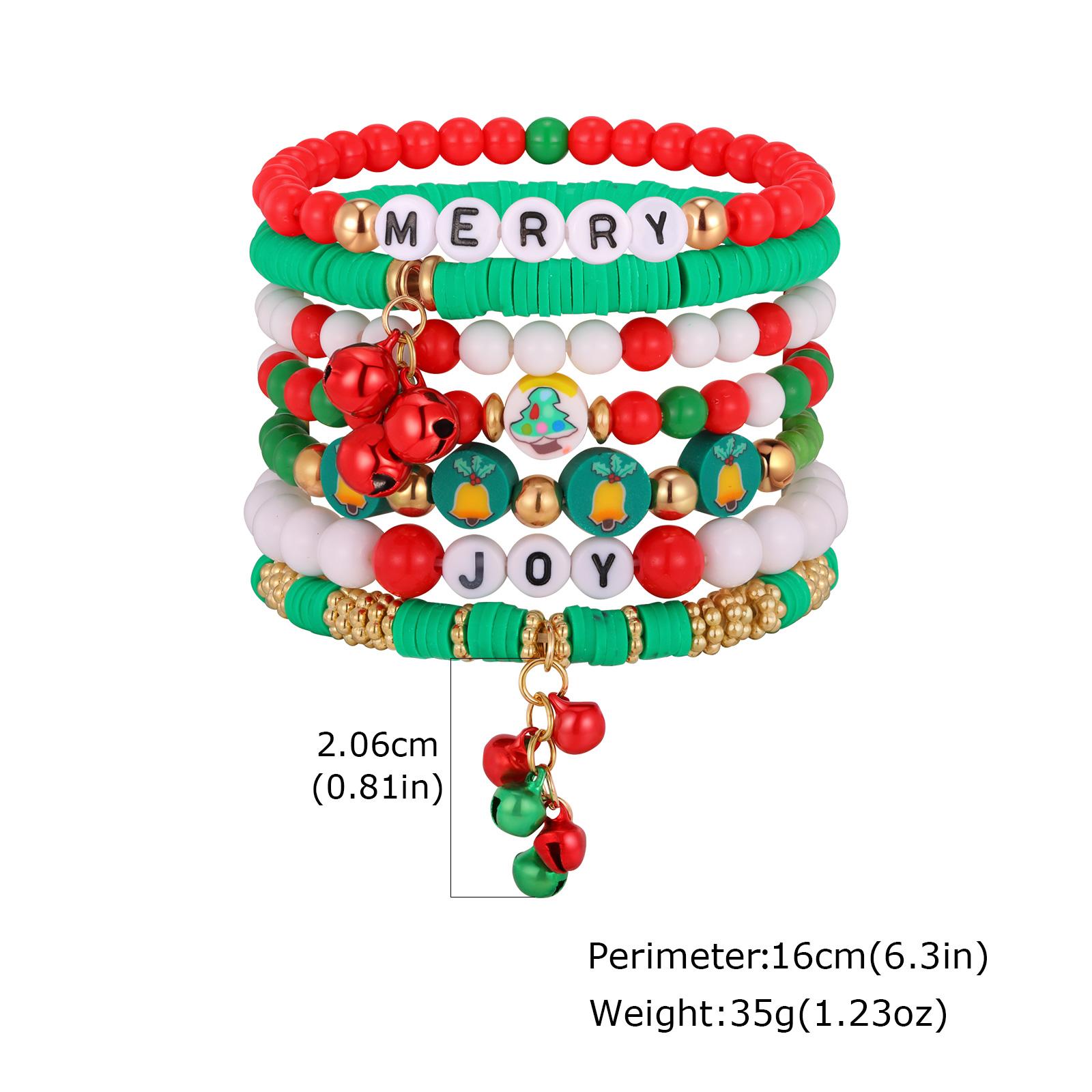 

Colorful Multi-layer Christmas Bracelet Set, Snowflake Small Bell Charm Bracelet for Women Girl, Fashion Jewelry Festival Gift