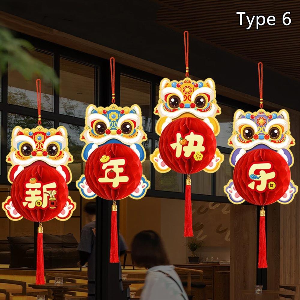 Spring Festival 2026 Lantern Ornament Tassel New Year Decorations Honeycomb Lantern Hanging Spring Festival Pendant