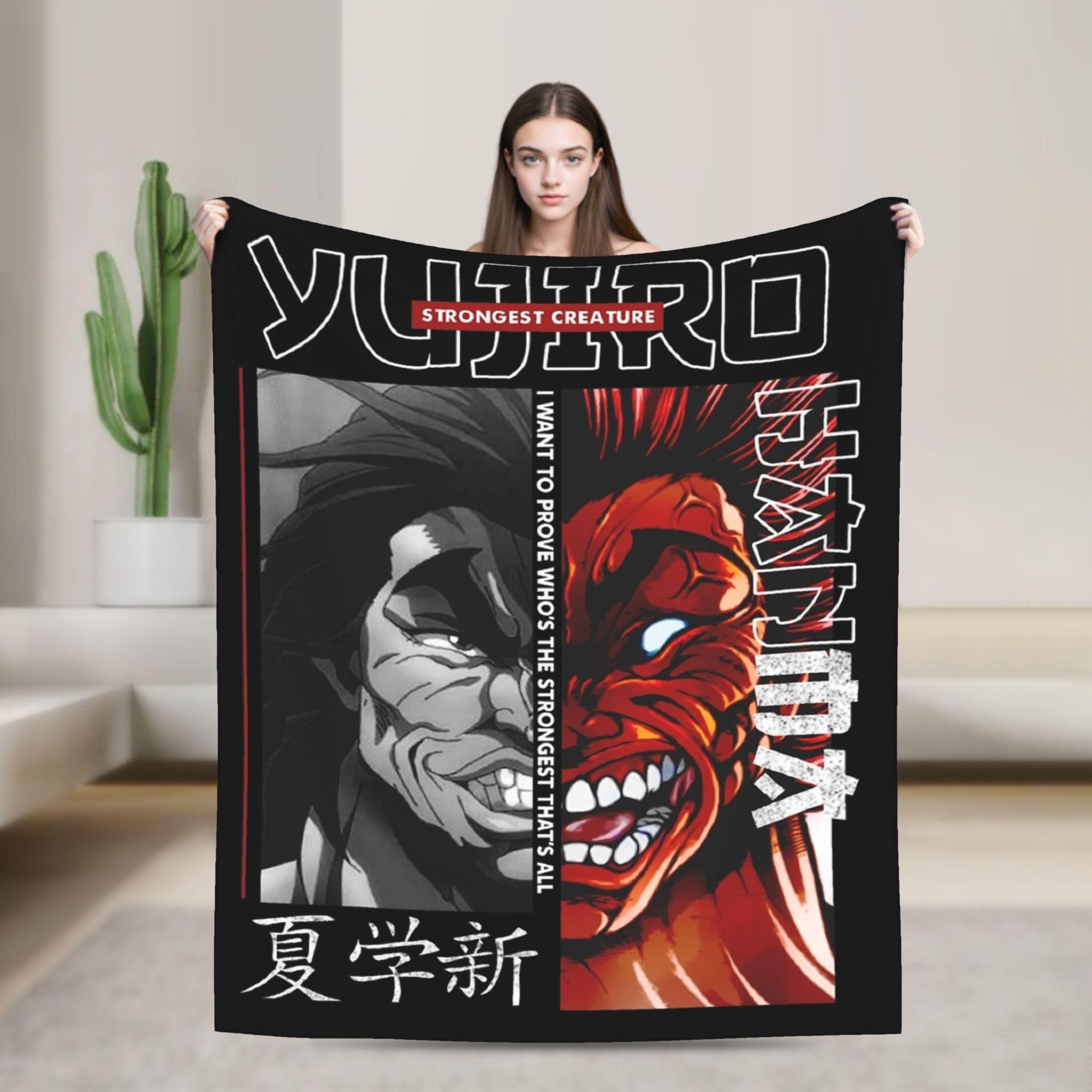 Baki Hanma Japanese Typography Blanket Flannel Autumn/Winter Breathable Soft Throw Blankets for Bedding Office Bedspreads 150x200cm