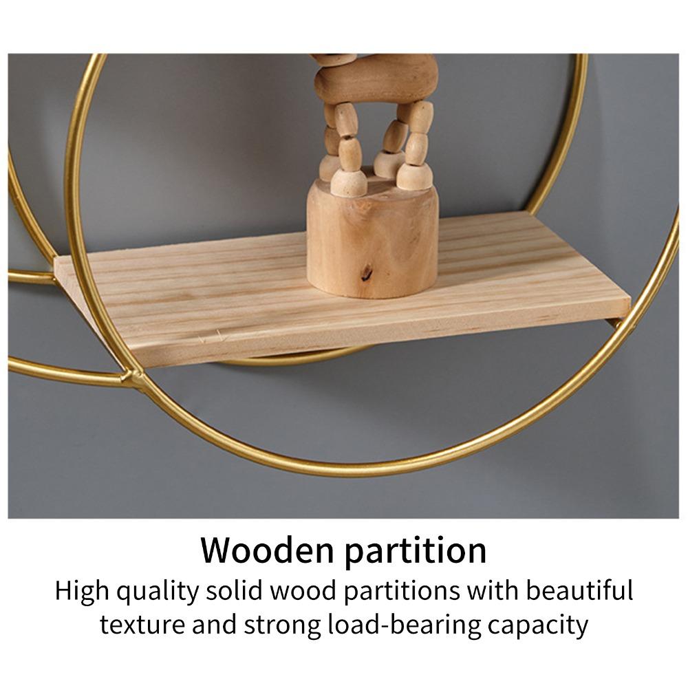 11 In Wall Mounted Shelf Gold Metal Decorative Display Rack Living Room Display