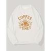 Men's Casual Round-Neck Sweatshirt With Coffee Time Design.