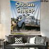 Shaun the Sheep Wall Hanging Printed Fabric Blanket Decorative Tapestries for Bedroom Living Room Home Decor