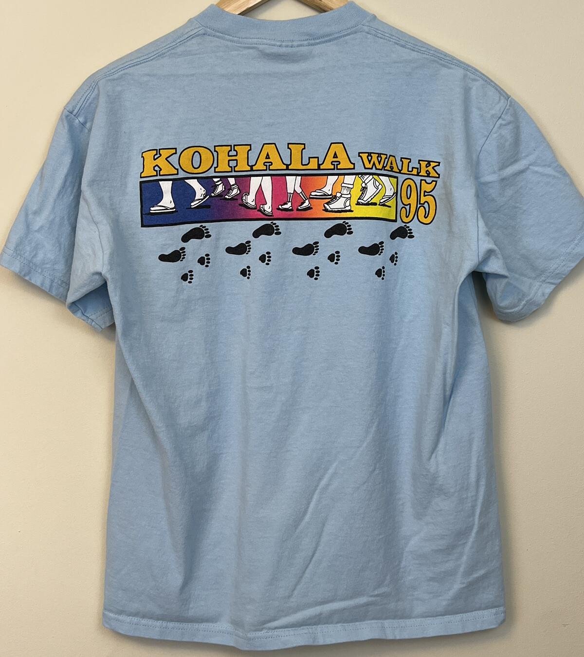 VTG 1995 Kohala Hawaii Walk T Shirt Sz M Double Sided Huge Graphic Logo Cotton XL