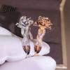 Exquisite Flower Ring Women Rose Cubic Zirconia Hypoallergenic Alloy Sparkling