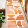 Minimalist Geometric Hallway Rug - Non-Slip Washable Kitchen Runner, Semi-Circle & Stripe Floor Mat for Mid-Century Home Decor