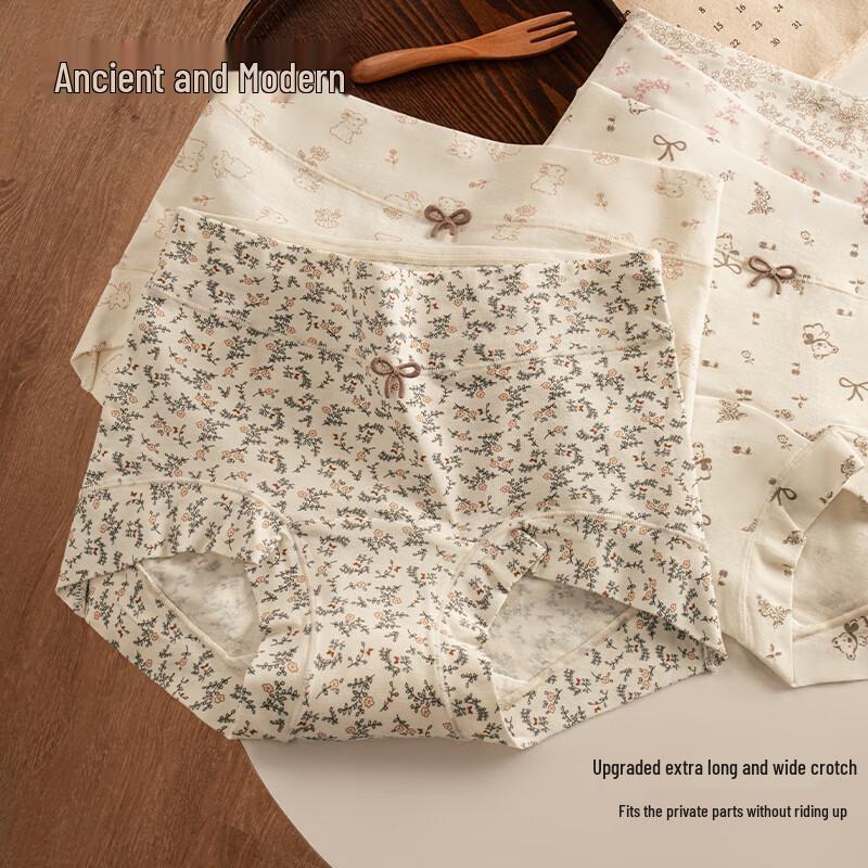 GUJIN Women's Mid-High Waist Cotton Antibacterial Boxer Briefs, 3-Pack