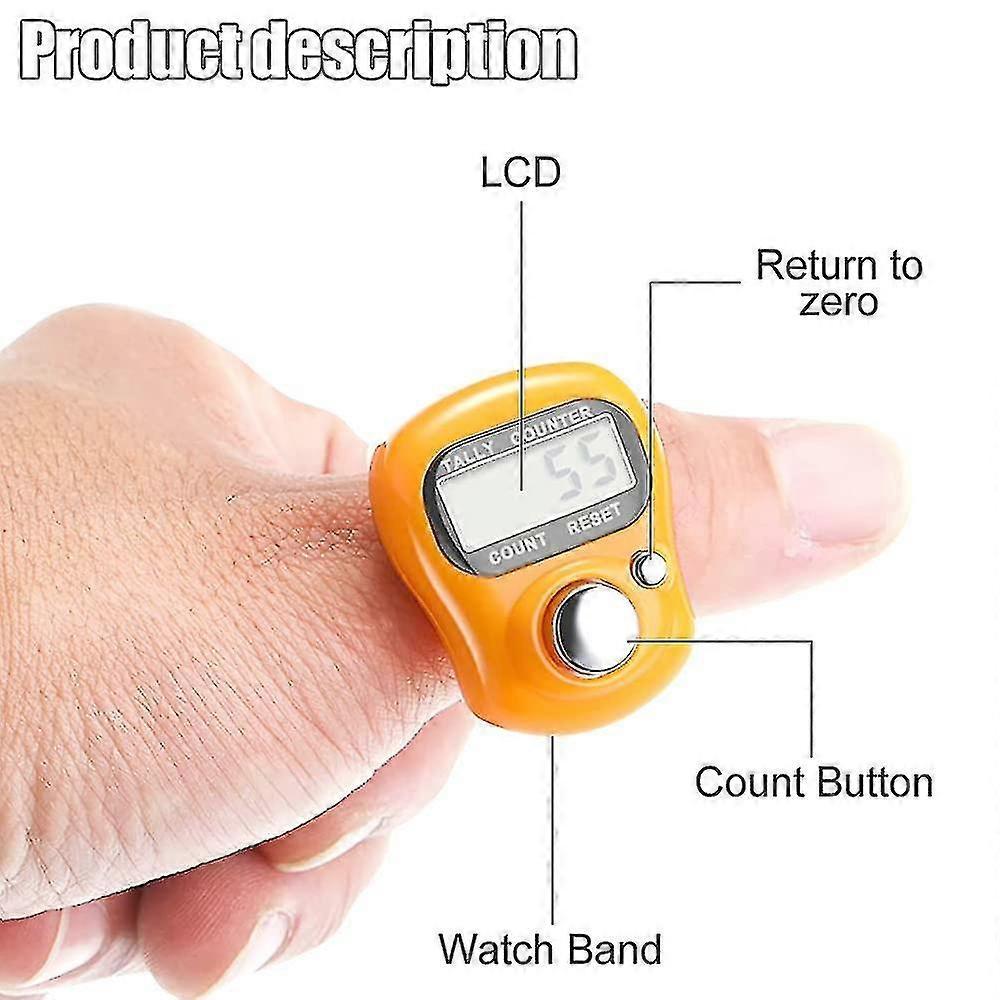 4 Pieces Electronic Lap Counter, 5 Digit Resettable Finger Counter,hand Counter With Lcd Display - PJ