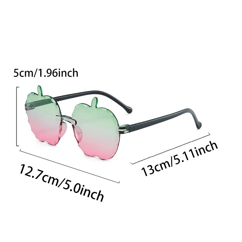 1/6 Pcs Rimless Cute Kids Sunglasses  New Fruit Shaped Decor Shades for Children Ins Trendy Gradient Multi-color Sun Glasses