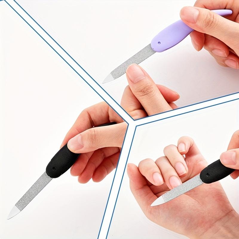 5 pcs/set Little Fish Folding Nail File Washed and Polished Manicure File Double Sided Frosted Abs Plastic Material Nail Art Too