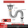Stainless Steel Kitchen Sink Drain Pipe Set with Anti-Odor Features for Single or Double Sinks and Dishwasher Integration