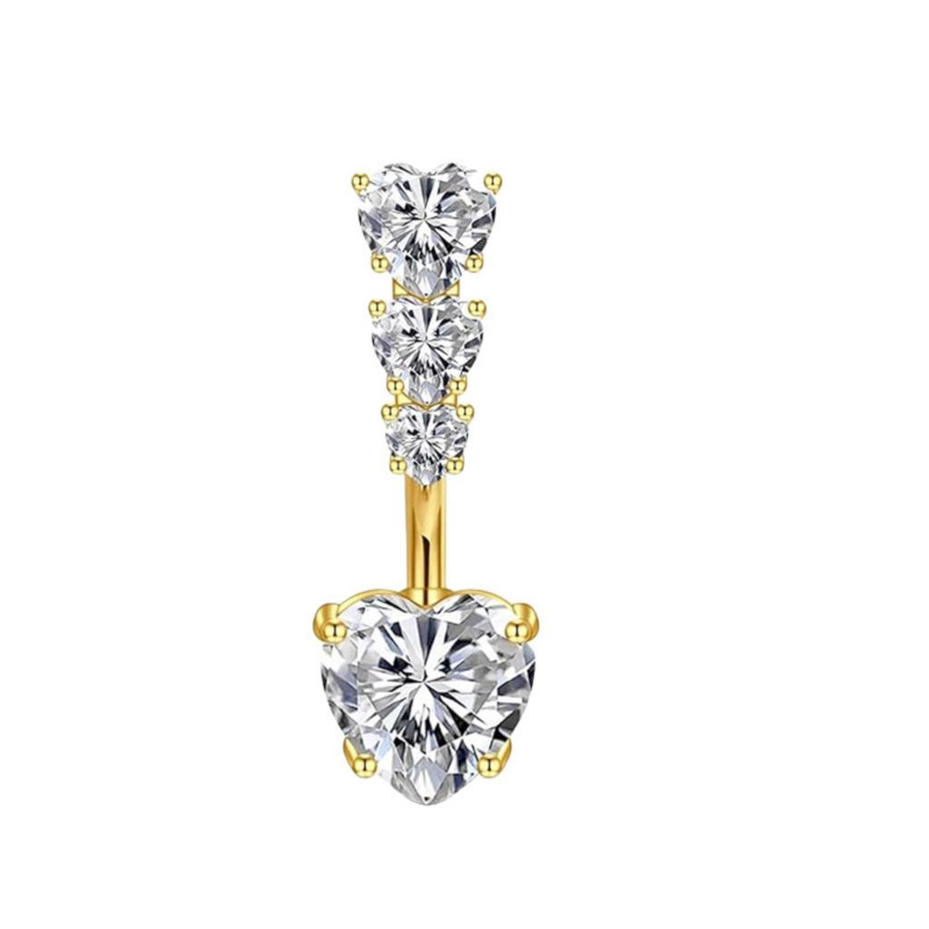 Stainless Steel Belly Button Ring With Zircon Belly Button Studs