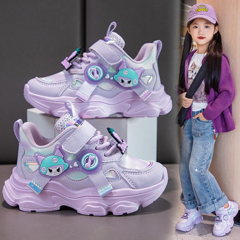 2026 New Autumn Girls' Dad-Style Sports Shoes for Medium and Large Children