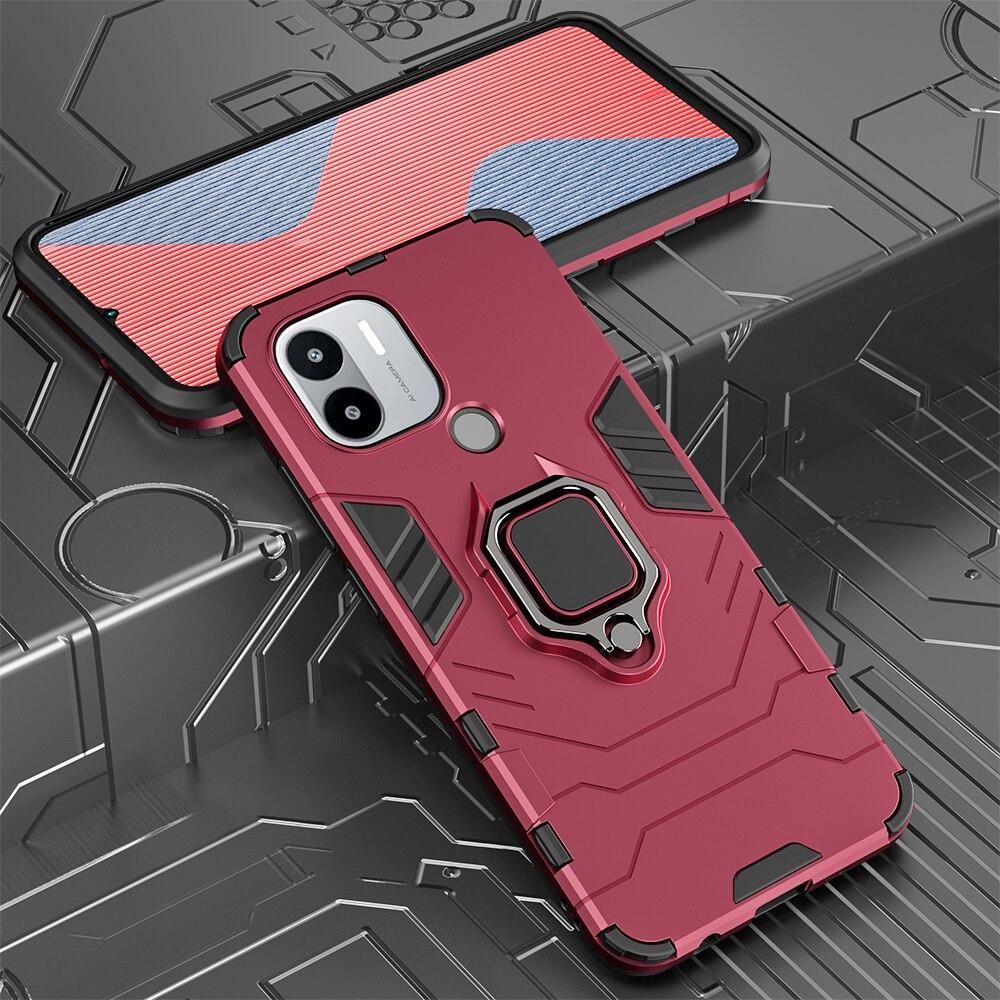 

Противоударный защитный чехол KEYSION для Xiaomi Redmi A1 + A1 Plus, мягкий силикон + подставка для телефона с кольцом из поликарбоната, задняя крышка для Xiaomi Redmi A1 Plus for Redmi A1+ красный