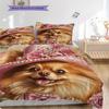 Pomeranian Pattern Bedding Quilt Set Quilt Cover Pillowcase Home Decoration Birthday Gift (1 * duvet cover + 2 * pillowcase, without core)