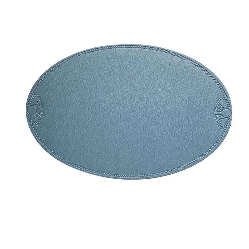 

Leather Placemat Tableware Pad Irregular Retro Grey Table Mat Heat Insulation Waterproof and Oil-proof Home Dining PU Plate Mat 30x45cm 1pcs