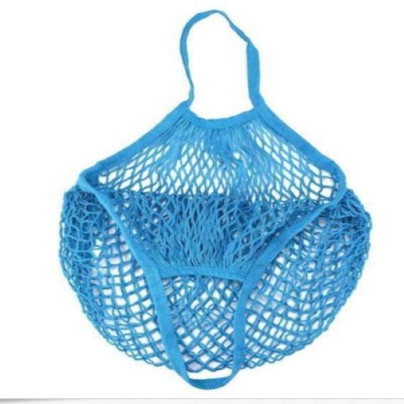 Foldable Pure Cotton Mesh Shopping Bag - Portable Handheld Fruit & Vegetable Storage