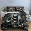 "Rock Band Cat Theme Decor" Bedding Set with 1 Duvet Cover 2 Pillowcases Single Double King Queen, Gift