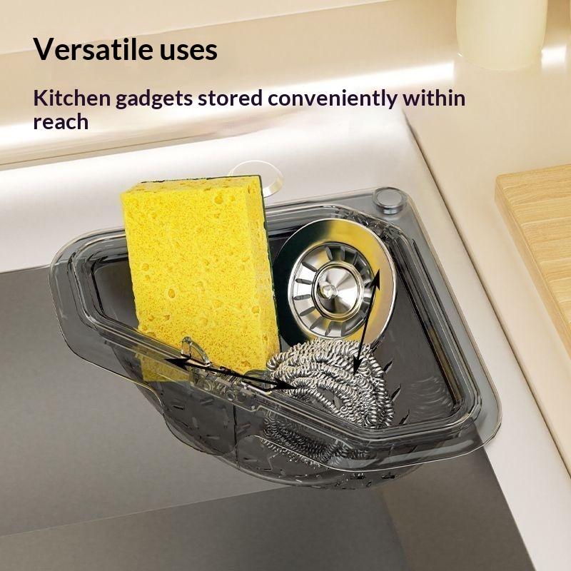 Kitchen Sink Corner Drain Strainer Basket Non Slip Durable Plastic Fast Draining for Kitchen Dishwashing Leftover Filtration