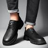 Men's round toe leather shoes Minimalist and versatile style Party Outdoor casual business casual men's Daily Office work shoes