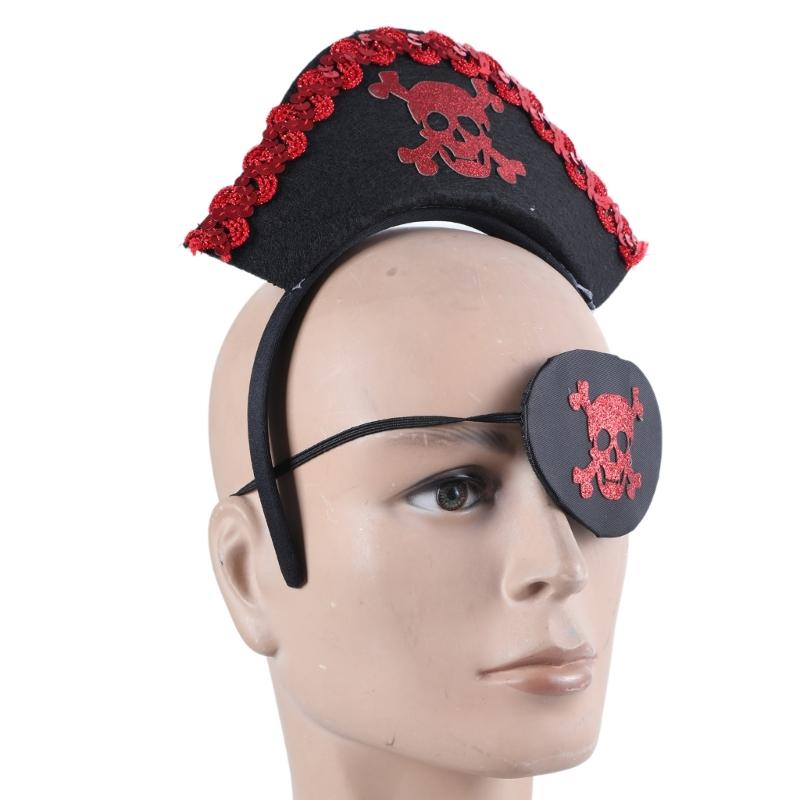 Girl Halloween Headbands Pirate Eyepatch Headwear Hairbands Fun Headwear