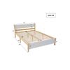Double Bed - MUVOE - 140x200 Cm - Solid Wood - Headboard and Footboard In MDF - 15 Slatted Bases
