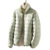 Women's Short Slim Down Jacket - 2023 Autumn/Winter Style, Warm & Lightweight with Stand-Up Collar In White Plush.