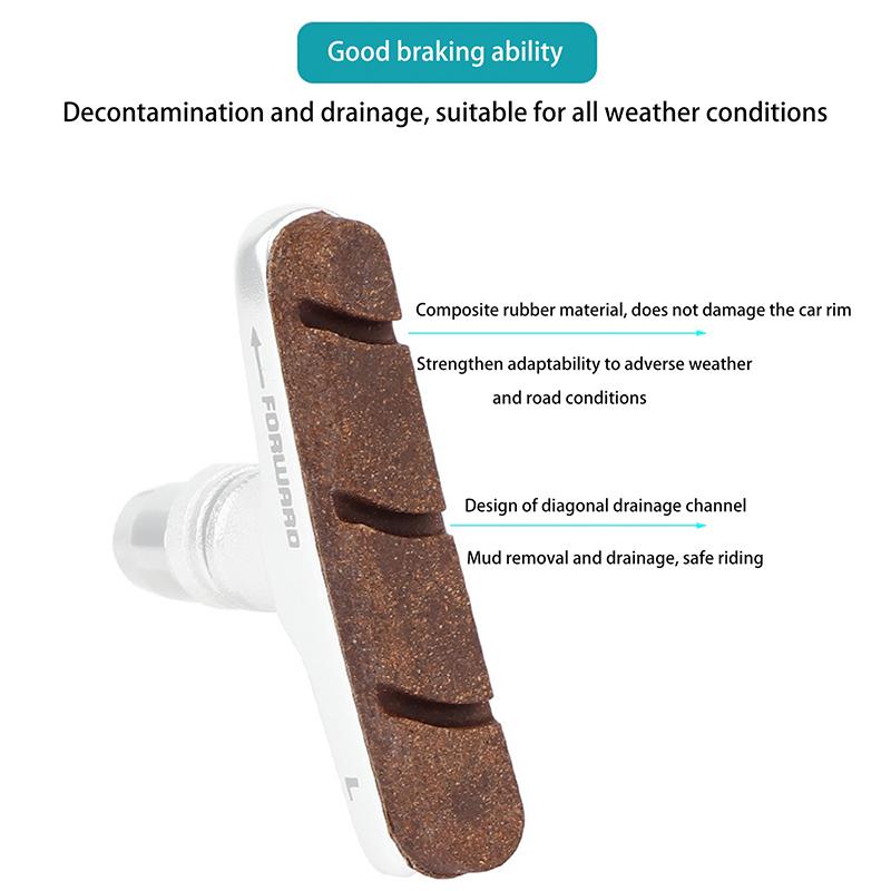 Bike Disc Brake Pads Road Rubber Bike Brake Shoes For Carbon Rims Wheel Durable Tool