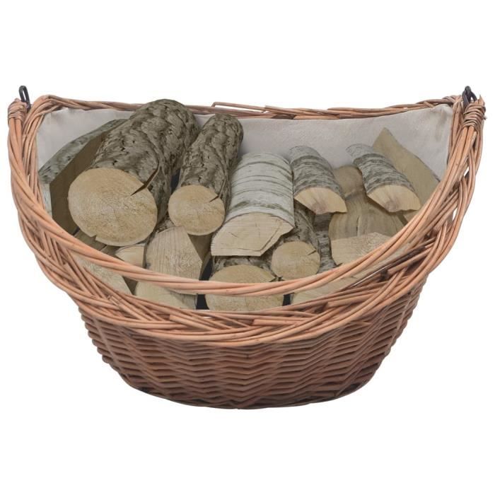 VidaXL Firewood Basket with Handle 60x44x55 Cm Willow