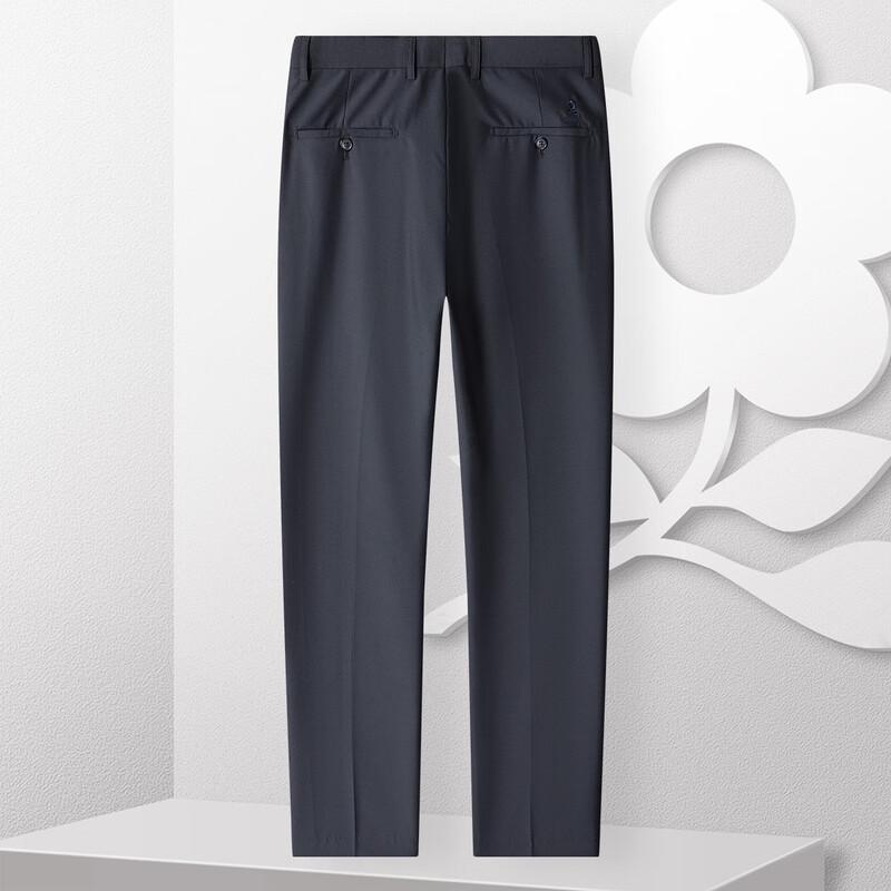 MONTAGUT Men's Worsted Wool Blend Straight-Leg Dress Pants