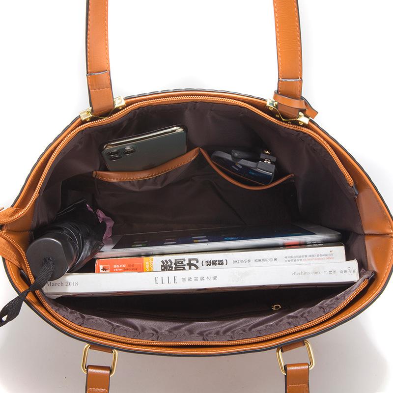 Neue trendige Damen-Umhängetaschen, lässig, große Kapazität, Damenhandtaschen, einfaches PU-Leder, Handheld, 4-teiliges Taschen-Geldbörsen-Set