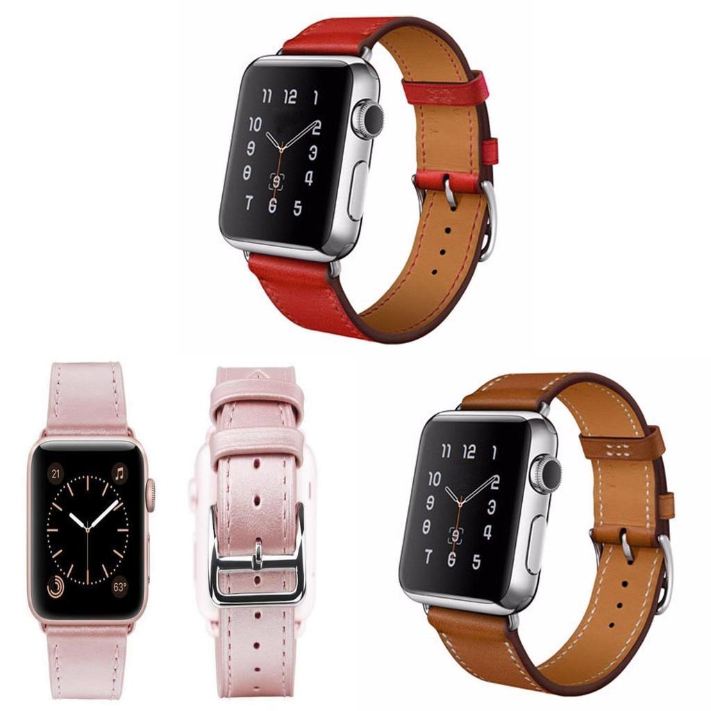 Apple Watch 8 Leather Strap For Single Loop Crosshatch Genuine Leather Band For 38mm And 42mm