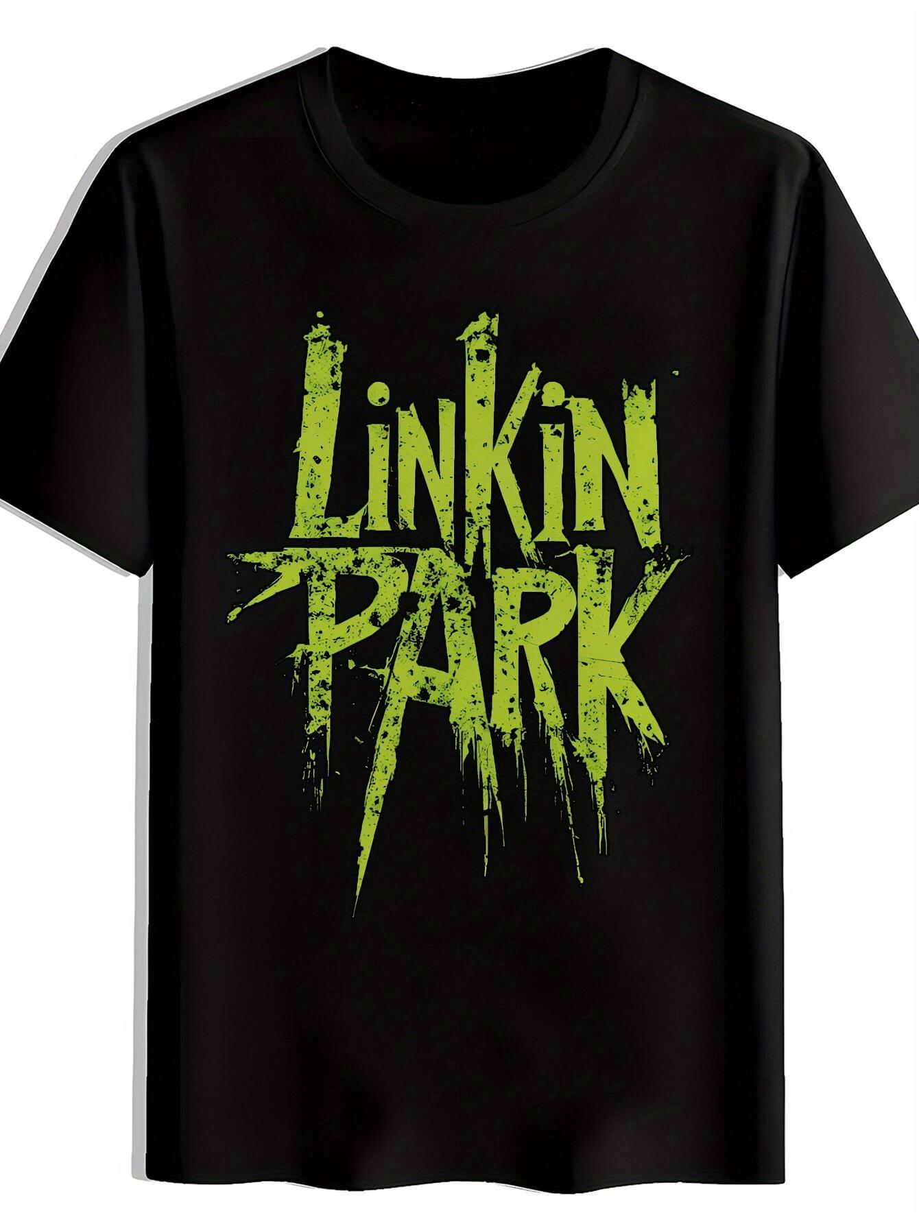 LINKIN PARK Graphic T-shirt - Black with Neon Green Dripping Paint Lettering XXXXL