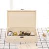 Handcrafted Pine Wood Jewelry Box with Locking Clasp and Hinged Lid for Desktop Organization of Small Accessories