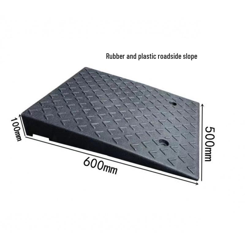 Rubber-Plastic Car Ramp: Slope Mat, Curb Edge, Uphill Climb, Triangle Speed Bump